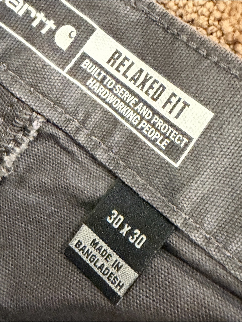 Carhartt Relaxed Fit Carpenter Work Pants Charcoal Grey 30x30 - Picture 6 of 6